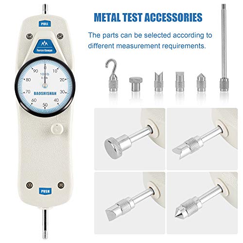 BAOSHISHAN 100lb Push Pull Force Gauge with Calibration Certificate - size: 100LB