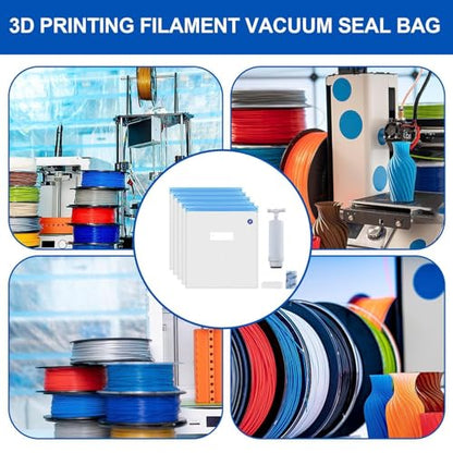 Filament Vacuum Bag - Filament Dryer | Spool Storage Sealing Bags Dust Proof Humidity Resistant for Keeping Dry with Sealing Clips Hand Pump - color: Vacuum Seal Bag Set 1