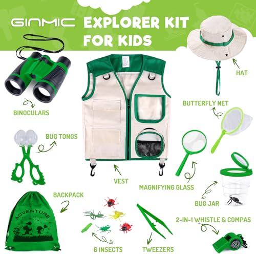 Kids Explorer Kit – Bug Catcher with Binoculars & Safari Costume Vest
