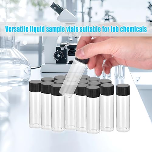 BIGLEE 100PCS 4ML Clear Small Glass Vials with Screw Caps - color: Clear, size: 4ML-100PCS