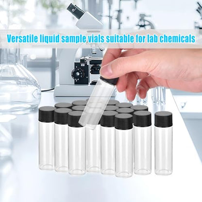 BIGLEE 100PCS 4ML Clear Small Glass Vials with Screw Caps - color: Clear, size: 4ML-100PCS