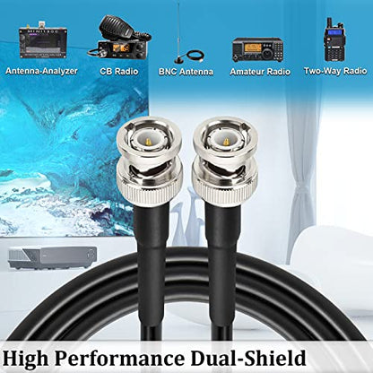 MOOKEERF BNC Cable 4ft,Low Loss KMR240 BNC Male to Male Coax Cable 50 Ohm for Antennas, RF Radios, Modems, Oscilloscopes, Spectrum, Signal Generator, etc - size: 4FT