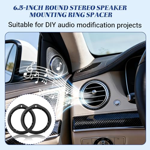 2PCS Car Speaker Adapter, Replacement Mounting Speaker Bracket Spokesman, 6.5 Inches Stereo Narrator Gasket, Compatible with Honda Fit/Accord/Spritzer/Civic/Frontier/CRV/Colorado
