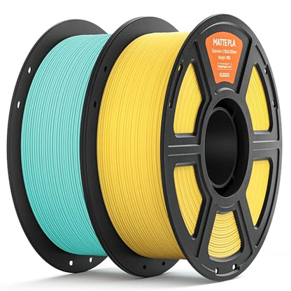ELEGOO Matte PLA Filament 1.75mm Teal Green & Sunshine Yellow 2KG - color: 2*1kg Teal Green,sunshine Yellow
