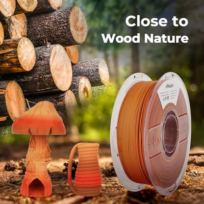 AMOLEN 3D Printing Filament Light Wooden Rainbow Color Change Printer Filament PLA 1KG Spool 1.75mm Red Cedar Maple/Chestnut/Oak/Candlelight 1KG/2.2lb Fit Most FDM and Printer Pen - color: Red Cedar
