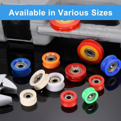 Nylon Small Pulley Bearing Wheel, 5Pcs U Groove Miniature Guide Roller for Sliding Door Windows Pulley Furniture Cabinet,6x30x13mm, 626 Bearing Inside - size: 30mm(5pcs)