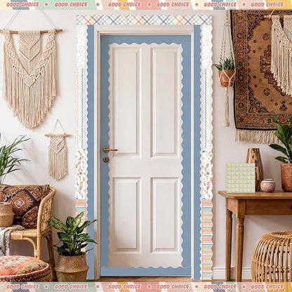 Containlol 118ft Bulletin Board Border Classroom Border, Boho Pastel Tone - style: Boho Pastel Tone
