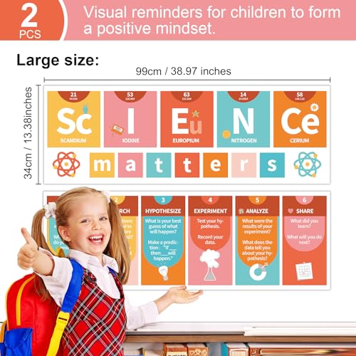 Lonfliness Retro Boho Science Decoration Groovy Science Banner and Poster Hippies Bulletin Board Set for Laboratory Cutouts Decor Elementary Middle Supplies - style: Retro