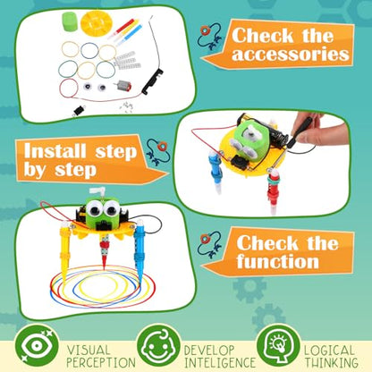 Soulchen 16 Pcs Robot Building Kits for Kids, STEM DIY Robotics Toys