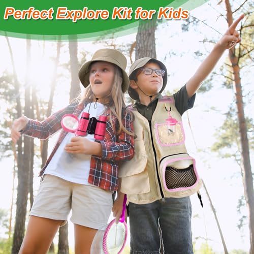 YOPINSAND Kids Explorer Kit & Bug Catcher Kit, Kids Outdoor Exploration Set - color: Pink