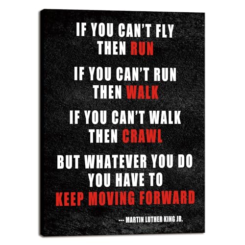 Pyradecor Keep Moving Forward Motivational Classroom Positive Quotes Inspirational Poster Canvas Prints Wall Art for Office Living Room Home Decorations - color: Keep Moving, size: 16"L x 12"W