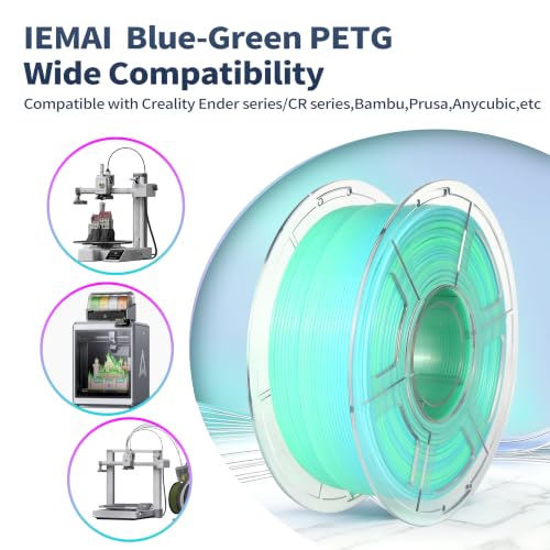 IEMAI High Speed PETG Filament 1.75mm, 1kg, Transparent Gradient Blue Green - color: Transparent Gradient Blue Green
