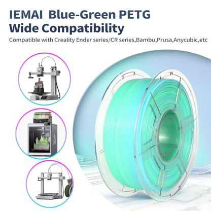 IEMAI High Speed PETG Filament 1.75mm, 1kg, Transparent Gradient Blue Green - color: Transparent Gradient Blue Green