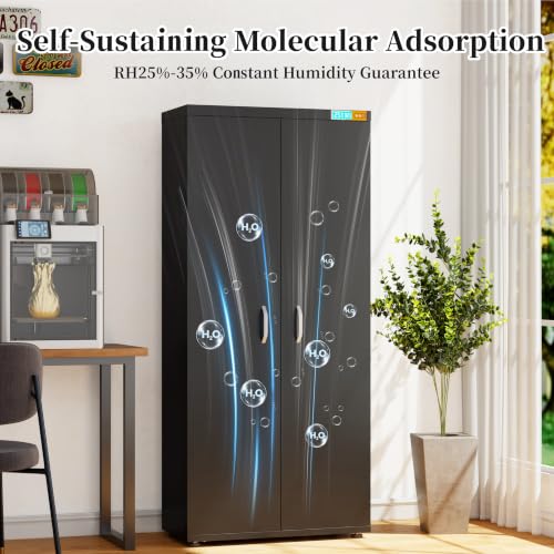 3D Printer Filament Dry Storage Cabinet with Dehumidifier-Smart 25% RH - color: 400l Black