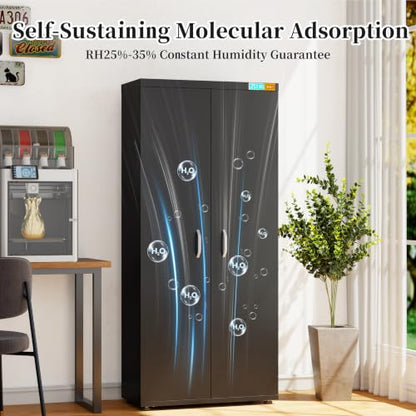 Large 3D Printer Filament Storage Cabinet with Dehumidifier | 110-Roll Dry Cabinet, 25% RH Humidity Control | Airtight & Sealed Filament Organizer for PLA, ABS, PETG, TPU, Nylon - color: 400L DK