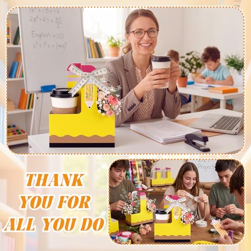 Reallnaive 12 Set Back to School Gifts 2 Cup Drink Carrier,Pencil - style: Pencil