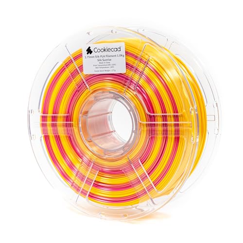 Cookiecad Silk PLA Filament Rainbow Gradient, Sunrise, 1.75mm 1kg - color: Sunrise
