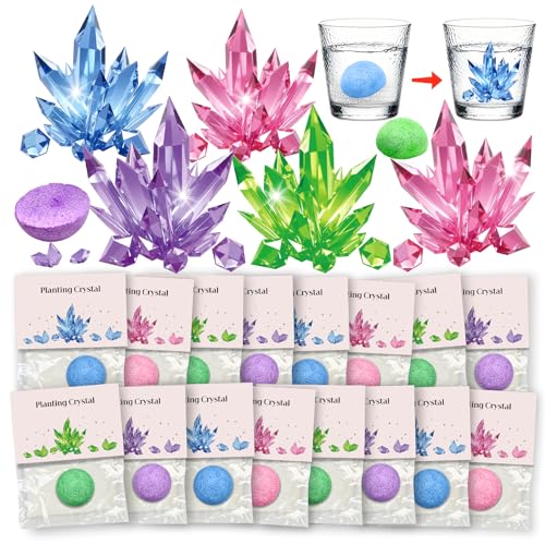 16 Pack Crystal Growing Kit Science Party Favors for Kids STEM Science Experiment Bulk Classroom Prizes Goodie Bag Stuffers Birthday Return Gifts for 4-6 8-12 Boys and Girls (16Pcs, One Size) - color: 16pcs