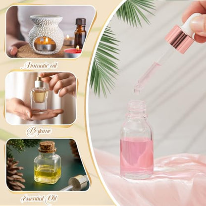 Didaey 100 Pcs Mini Glass Oil Dropper Bottle, 15 ml, Rose Gold - color: Rose Gold, size: 15 ml