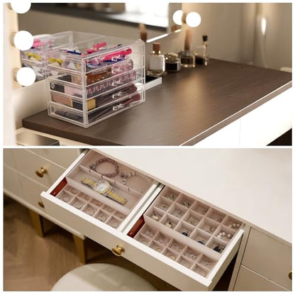 Jewelry Box Organizer,Clear Acrylic Storage Box Organizer with 5 Drawers - size: 5 layer