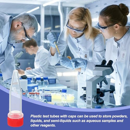 PATIKIL 1.5ml Plastic Cryogenic, 25Pcs Cryogenic Vial Screw Top Frozen Test Tube for Lab Laboratory Science, Red Cap - color: Red