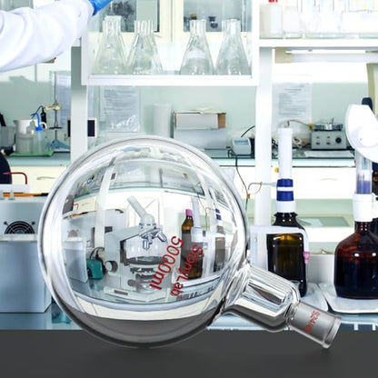 StonyLab Glass Single Neck One Neck Round Bottom Flask RBF, with 24/40 Standard Taper Outer Joint (5000ml) - size: 5000 ml