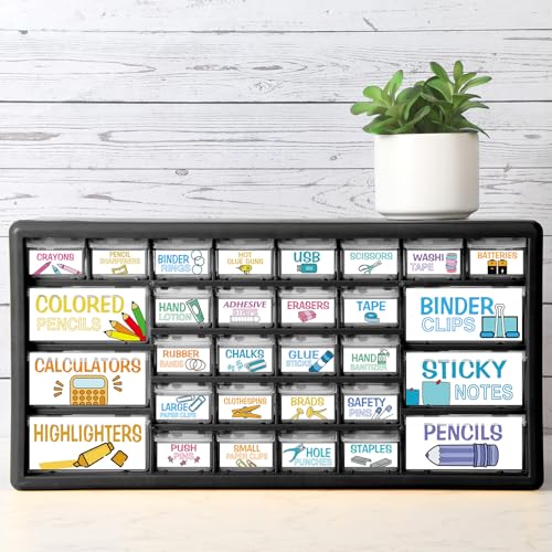 Frienda 84 Pcs 4 Sheet Classroom Toolbox Labels for Teacher,Colorful - style: Colorful