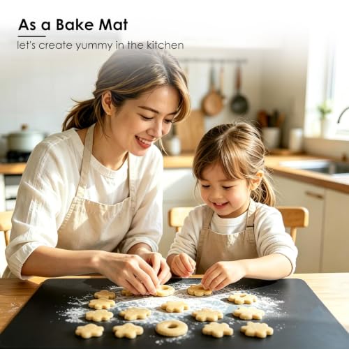 KitchenRaku Silicone Mat for Kitchen Worktop Protector, 23.6x15.7 In, Black - color: Black, size: 27.6"L x 15.7"W