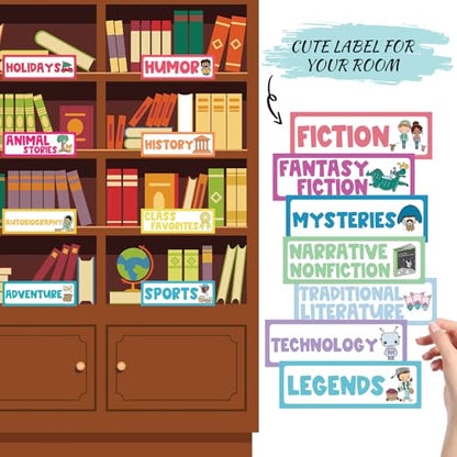 Tinlade 56 Pcs Classroom Reading Corner Label Library, Classic - style: Classic