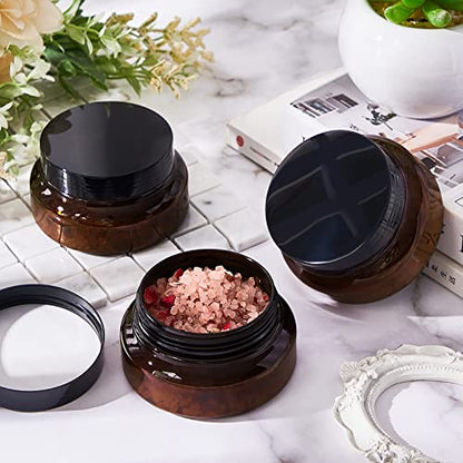 24 Pack Plastic Cosmetic Jars with Lids Label, 5 oz, Brown - color: Brown, size: 5 oz