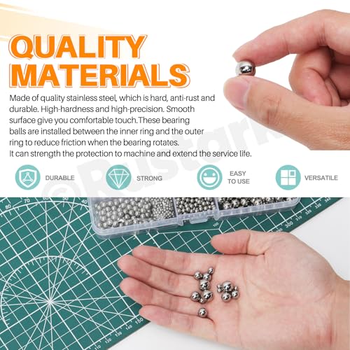 300Pcs 12 Sizes 304 Stainless Steel Bicycle Bearing Balls Assortment Kit SAE Precision Solid Bearing Ball Industrial 304 Stainless Steel Ball Spheres for Machinery Automotive - size: 300pcs 12 sizes
