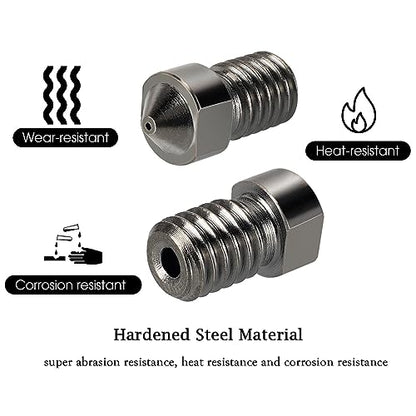 15PCS Hardened Nozzles Kit for Anycubic Kobra, 3D Printer 7PCS 0.4mm Nozzles and 2PCS 0.2mm, 0.6mm, 0.8mm, 1.0mm Wear Resistance Nozzles Kit for Anycubic Mega, Mega X, Chrion, Kobra Neo - style: Mega Harden Steel Multi Size