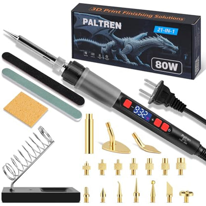 21-in-1 3D Printer Smoothing Tool Kit, 80W Soldering Iron