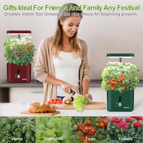 2-Pack Indoor Planting System Smart Soil Growing Kit with 17-W LED Grow Light Automatic Timed Watering Planters Gift for Friends/Women (No Seeds&Soil) - color: Christmas