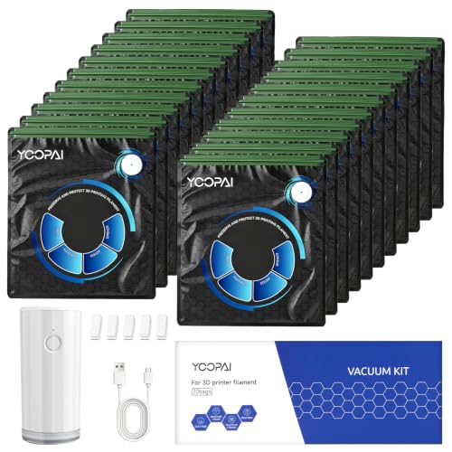 YOOPAI Extra Large Filament Storage Bags for 1KG Spools, Auto Pump, 20 Pack