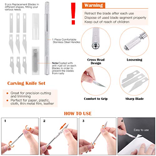 34 Piece 3D Printer Accessories Tool Kit Cleaning Needles, Tweezers, Pliers, Scarper, Clean up Knives, Carving Knife Come with Storage Case for Printing Removing, Cleaning, Finishing