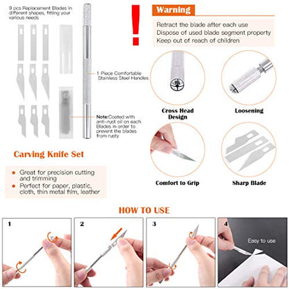 34 Piece 3D Printer Accessories Tool Kit Cleaning Needles, Tweezers, Pliers, Scarper, Clean up Knives, Carving Knife Come with Storage Case for Printing Removing, Cleaning, Finishing