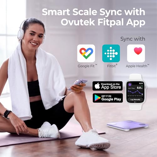 Ovutek Smart Scale for Body Weight Digital Bathroom Scale with BMI Body Fat - color: Purple