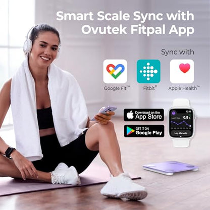 Ovutek Smart Scale for Body Weight Digital Bathroom Scale with BMI Body Fat - color: Purple