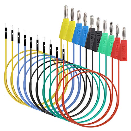Sumnacon 10 Pcs Stackable Banana Plug to Breadboard Male Jumper Wire,26 AWG