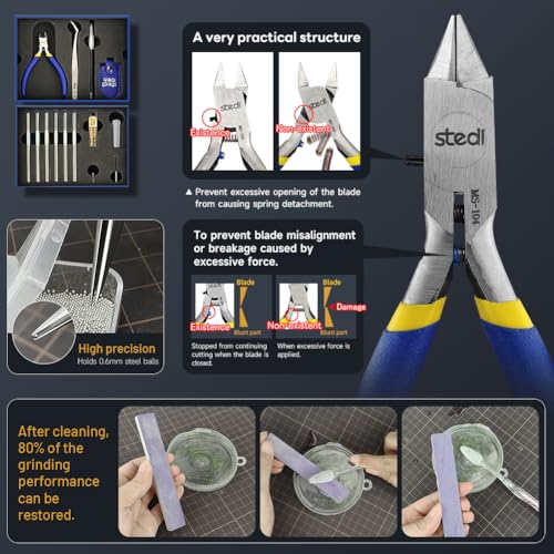 stedi Model Tools Kit for Beginners 14 PCS, Modeler Premium Basic Tools - style: Model Tool Basic Kit