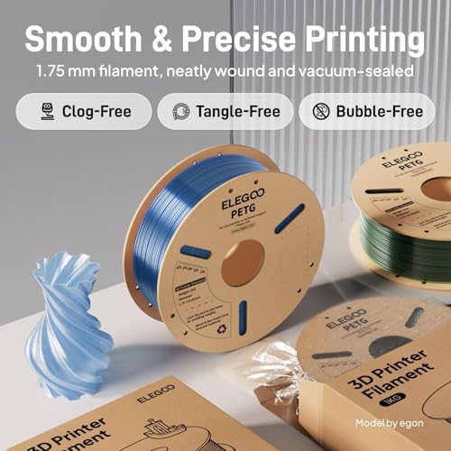ELEGOO PETG 3D Printer Filament 1.75mm Transparent Green 1KG - color: Transparent Green 1kg