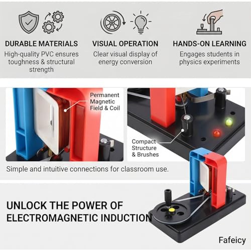 Fafeicy Hand Crank Generator DIY Educational Physics Teaching Model for Middle & High School Students