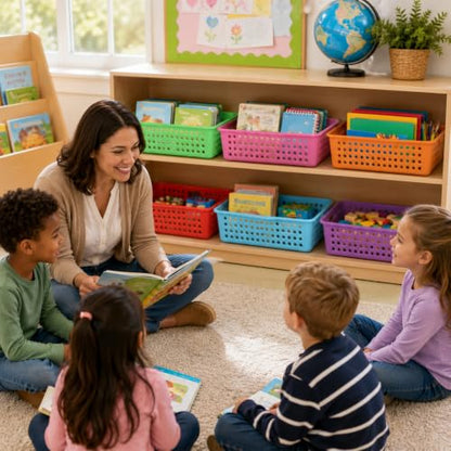 6 Pack Turn‑in Paper Trays for Classroom, Rainbow - color: Rainbow