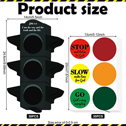 Eaasty 30 Pcs Sunday School Crafts for Kids Traffic Light Religious Crafts