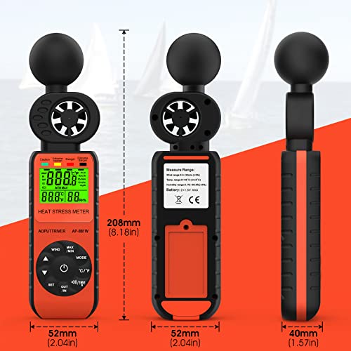 Heat Stress Meter Anemometer AP-881W Outdoor Wet Bulb Globe Thermometer