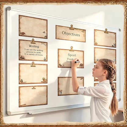 16 Pcs Magnetic Write Wipe Organization Chart, Retro - style: Retro