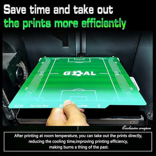 JUUPINE Goal Build Plate for Bambu Lab P2S/X2D/X1/X1C/A1/P1P/P1S PLA Cool Plate 256x256mm,Room Temp Printing Save time&Energy for Bambu Lab Build Plate with QR Code Scratch-Resistant Easy to Maintain - color: for PLA Goal Build Plate