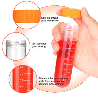 TEKEFT Primary Science Jumbo Test Tubes with Stand, Set of 10 Tubes, Ages 3+