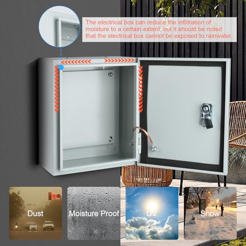 Steel Electrical Junction Box, Indoor&Outdoor Electrical Enclosure Box, Wall Mounted Waterproof&Dustproof Metal Box, Universal Electric Equipment Enclosure Box with Safety Locks and Mounting Plates - size: 24"×20"×8"